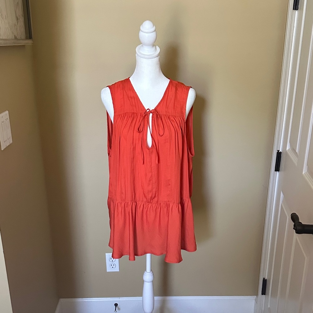 DKNY Orange Sleeveless Blouse